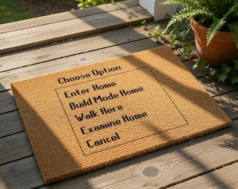 Gamer Doormat, Funny Video Game Menu Welcome Mat, Coir Door Mat, Housewarming Gift, New Home Gift, Nerd Gaming Room Decor, Entry