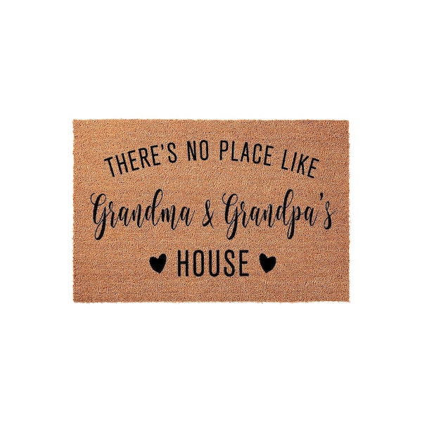 Grandma and Grandpa Welcome Mat, Coir Doormat for Birthday Christmas, Grandparents Day Gift