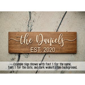 Last Name Sign - Family Name Sign - Wood Name Sign - Custom Name Sign - Last Name Wood Sign - Last Name Plank Sign - Established Sign