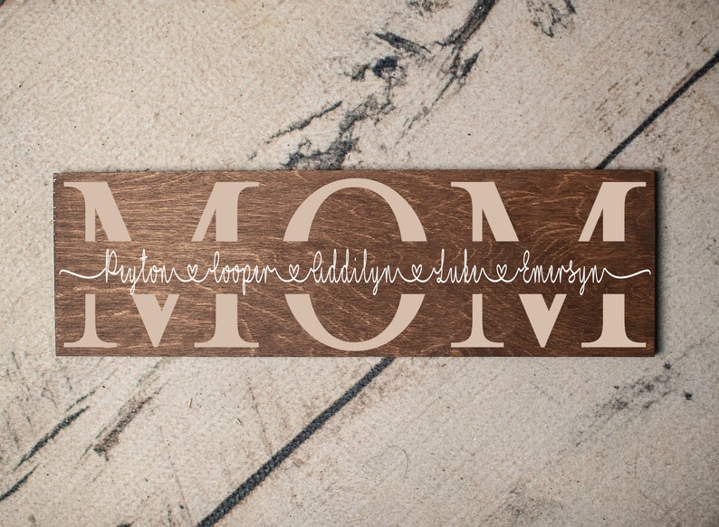 Personalized Mothers Day Gift Mothers Day Gift Mom Sign Gift for Mom Rustic Sign for Mom Family Sign Gift Idea Mother's Day image 3