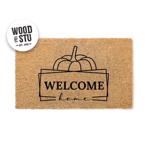 Doormat Welcome Home Pumpkin Door Mat - Autumn Rustic Fall Doormat - Welcome Mat Decor - Farmhouse Door Mat - Fall Autumn Gift Home 1561**