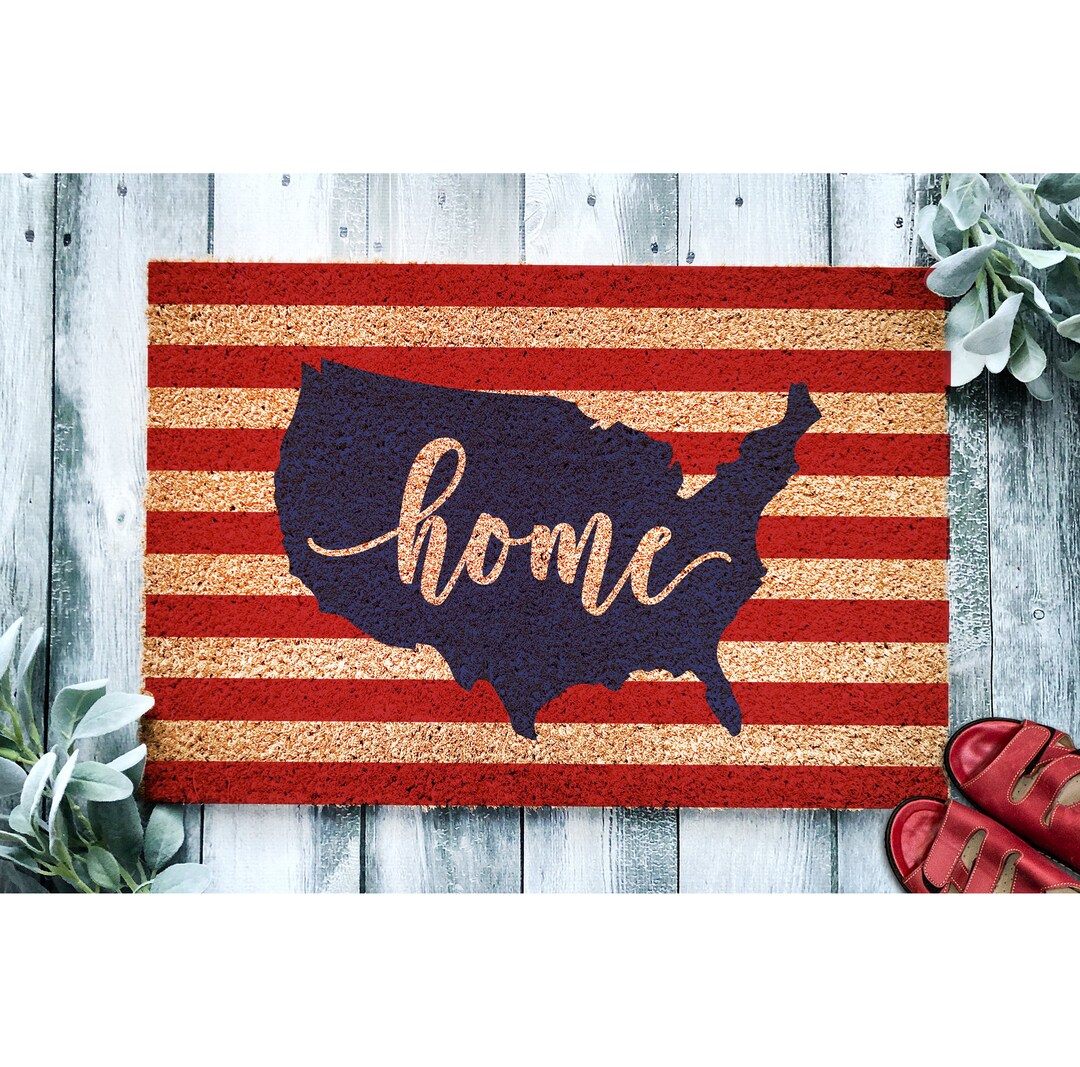 Doormat Home United States of America Flag Stripes Door Mat 4th of July