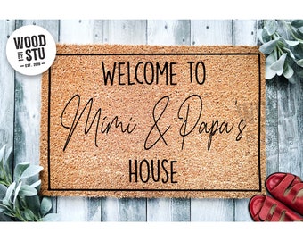 Custom Doormat Gift for Mimi & Papa | Grandparent Gift | Grandparents Doormat | Nana Papa Grandma Grandpa Welcome Mat Personalized Gift 2052