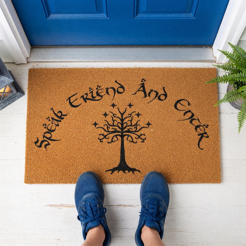 Speak Friend And Enter Doormat Tree Emblem Fantasy Mat 1425