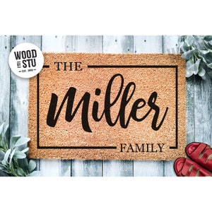 Custom Doormat Family Name Door Mat | Wedding Gift | Personalized Gift | Closing Gift | Welcome Doormat | Front Door Mat | Monogram 1466