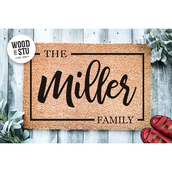 Custom Doormat Family Name Door Mat | Wedding Gift | Personalized Gift | Closing Gift | Welcome Doormat | Front Door Mat | Monogram 1466