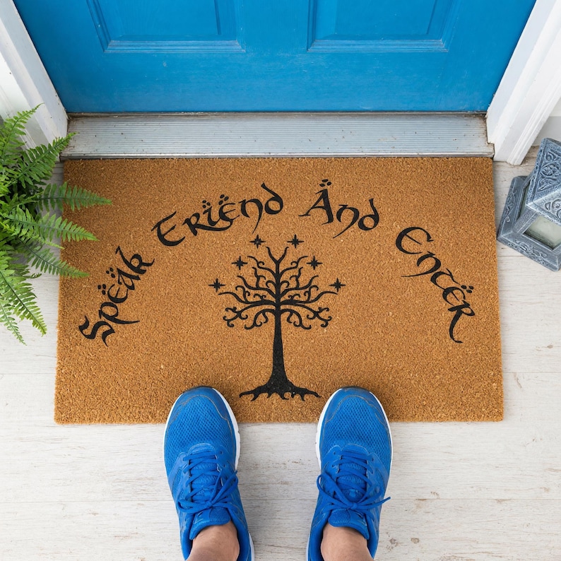 Speak Friend And Enter Doormat Tree Emblem Fantasy Mat 1425