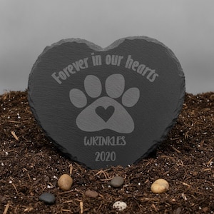 Pet Memorial Stone, Pet Loss Gift, Custom Memorial, Dog Cat Heart Slate Plaque, Sympathy Gift, Keepsake image 4