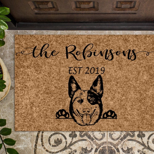 Australian Cattle Dog Personalized Doormat Custom Doormat Etsy