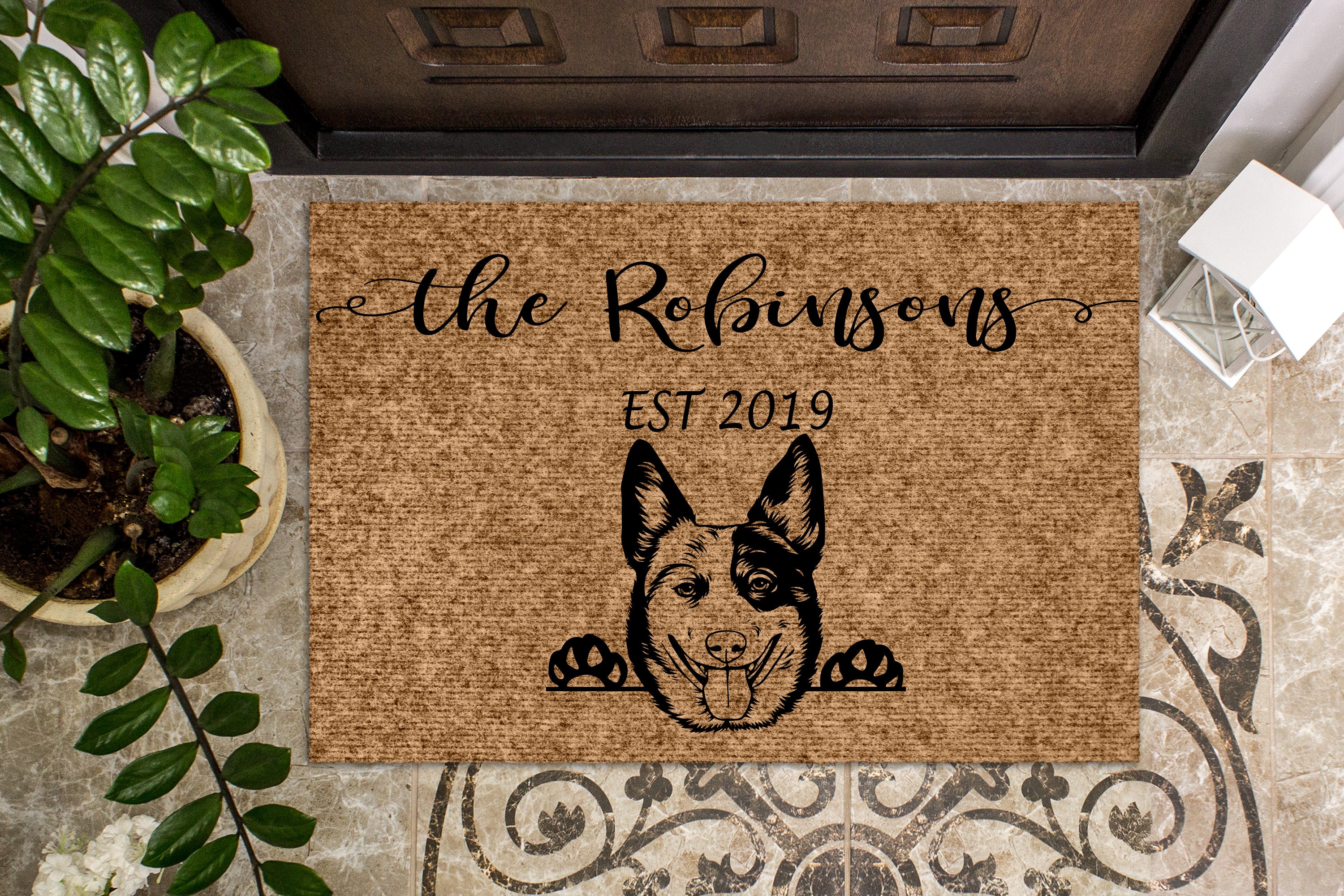 blue heeler doormat