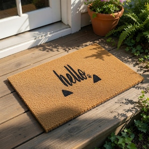 Cat Doormat, Cat Welcome Mat, Hello Door Mat, Lover Gift, New Home Gift, Funny Doormats, Front Door Mom