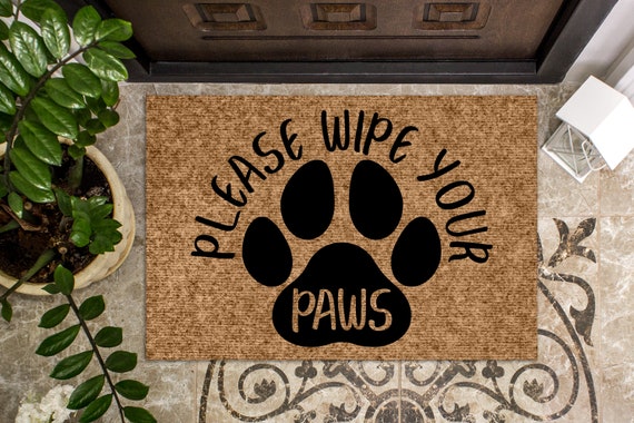 Please Wipe Your Paws Funny Door Mat Rug Welcome Mat Etsy