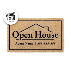 Custom Doormat Open House Realtor Door Mat Open House Doormat Business Doormat House Selling Listing Front Door Real Estate Agent Gift 1494