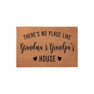 Grandma and Grandpa's House Doormat - Personalized Grandparent Welcome Mat