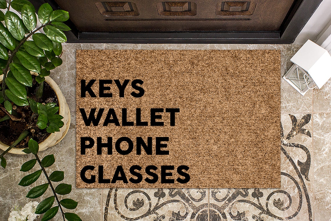 Keys Wallet Phone Glasses Funny Doormat Mat Etsy
