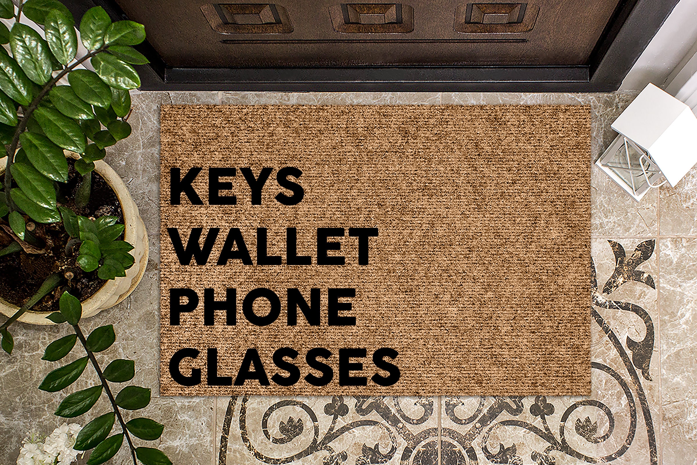 Keys Wallet Phone Glasses Funny Doormat Mat Etsy