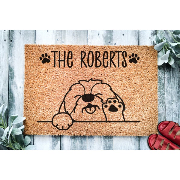 Shih Tzu Dog Pattern Print Floor Mat