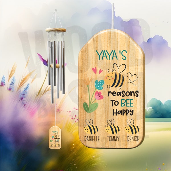 Personalized Wind Chimes Gift | Yaya Gift WindChime | Mother's Day Gift | Personalized Gift | Grandparent's Day Gift | Gift for Yaya