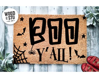 Doormat Boo Yall Halloween Door Mat Funny Doormat Welcome Mat Funny Door Mat Fall Autumn Decor Gift | Home Doormat | Cute Doormat 1263**