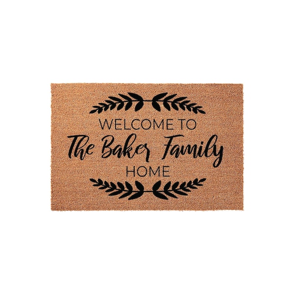 Custom Welcome To The Family Home Doormat, Personalized Last Name