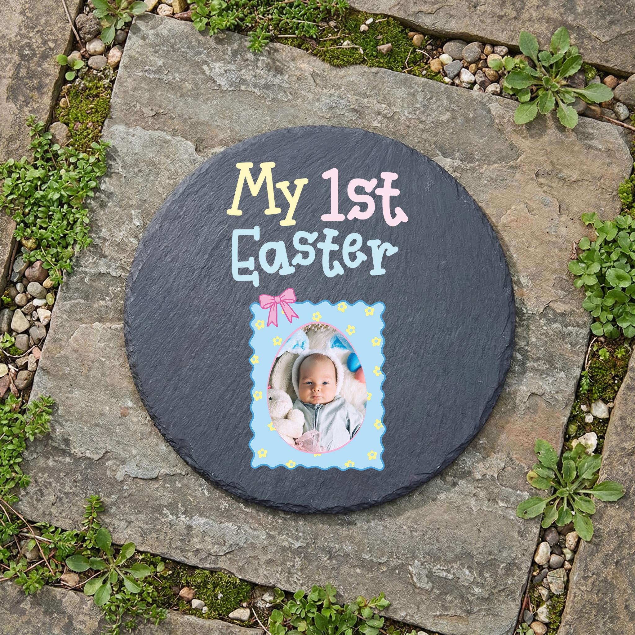 Personalized My First Easter Slate Sign | Custom Name Bunny Egg Decor ...