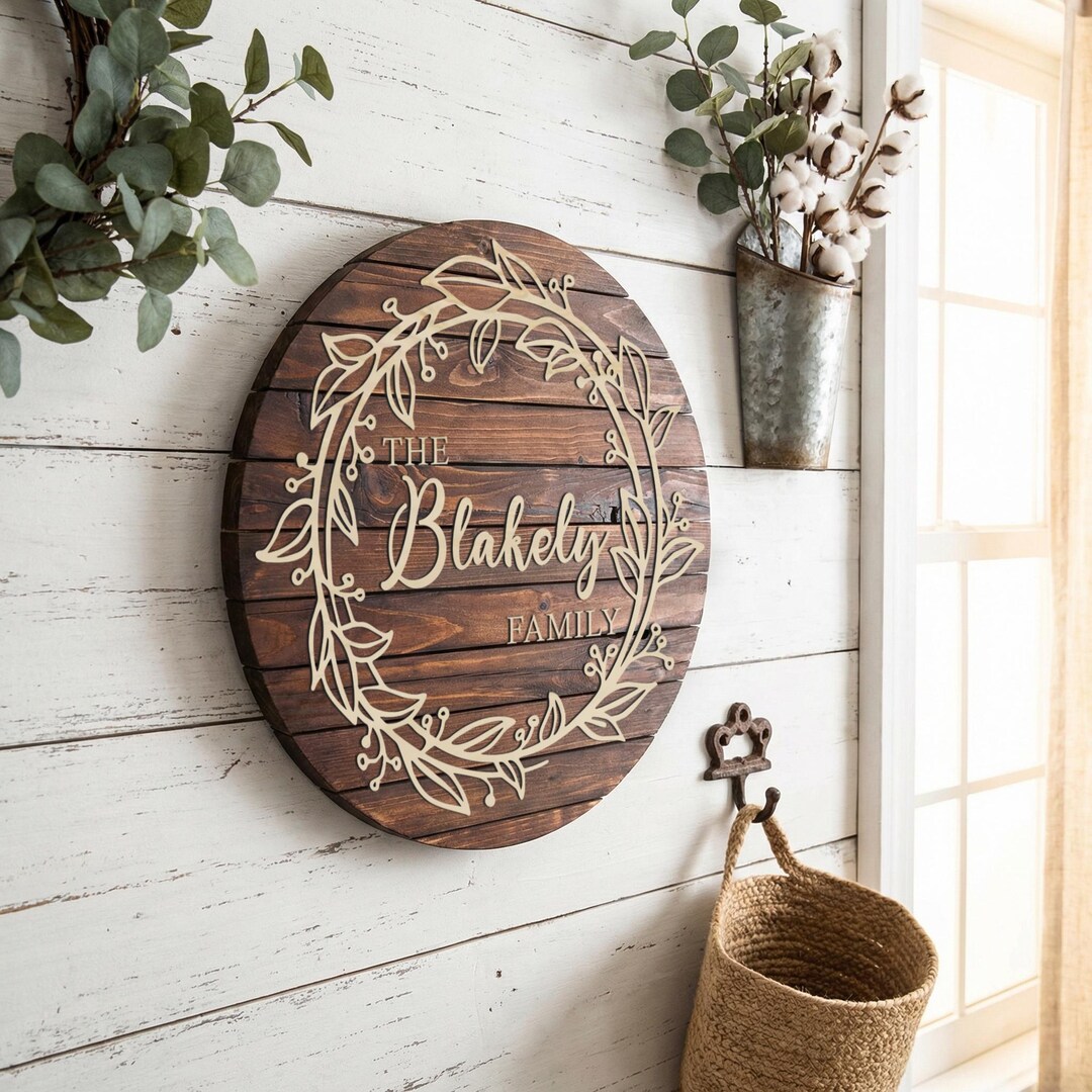 Personalized Family Name Sign, Custom Wood Sign, Housewarming Gift ...