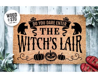 Doormat Do You Dare Enter The Witches Lair | Funny Doormat | Welcome Mat | Halloween Decor Funny Door Mat Home Doormat Halloween Mat 1533**