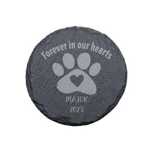 Pet Memorial Stone, Pet Loss Gift, Heart Slate Plaque, Custom Dog Memorial, Cat Sympathy Gift, Engraved Grave Marker, Remembrance image 2