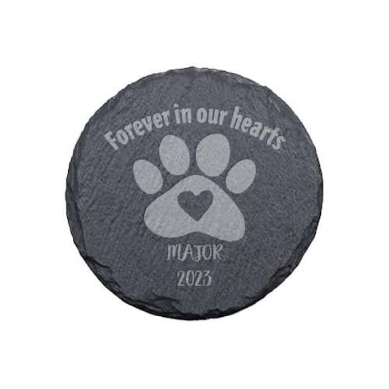 Pet Memorial Stone, Pet Loss Gift, Heart Slate Plaque, Custom Dog Memorial, Cat Sympathy Gift, Engraved Grave Marker, Remembrance image 2