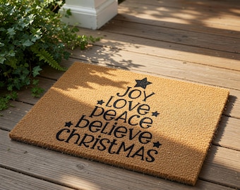 Christmas Doormat, Holiday Doormat, Christmas Tree Door Mat, Welcome Mat, Winter Gift, Holiday Welcome, Doormats, Funny Doormats