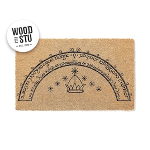 Doormat Speak Friend And Enter Geek Chic Doormat Elvish Nerdy Housewarming Gift Gandalf Closing Gift Welcome Doormat Durin Home Decor 1424**