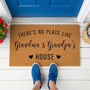Grandma and Grandpa Personalization Doormat - Heartfelt Grandparents Entry Decor