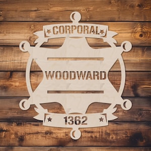 Personalized Sheriff Star Wood Sign, Custom Name Last Badge for Retirement Promotion Gift