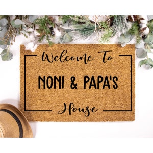 Custom Doormat Gift for Noni Papa | Grandparent Gift | Grandparents Doormat | Nana Papa Welcome Mat | Personalized Gift | For Noni Papa 1841