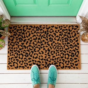 Leopard Print Doormat, Animal Print Mat, Spots Rug, Entry Decor 1613
