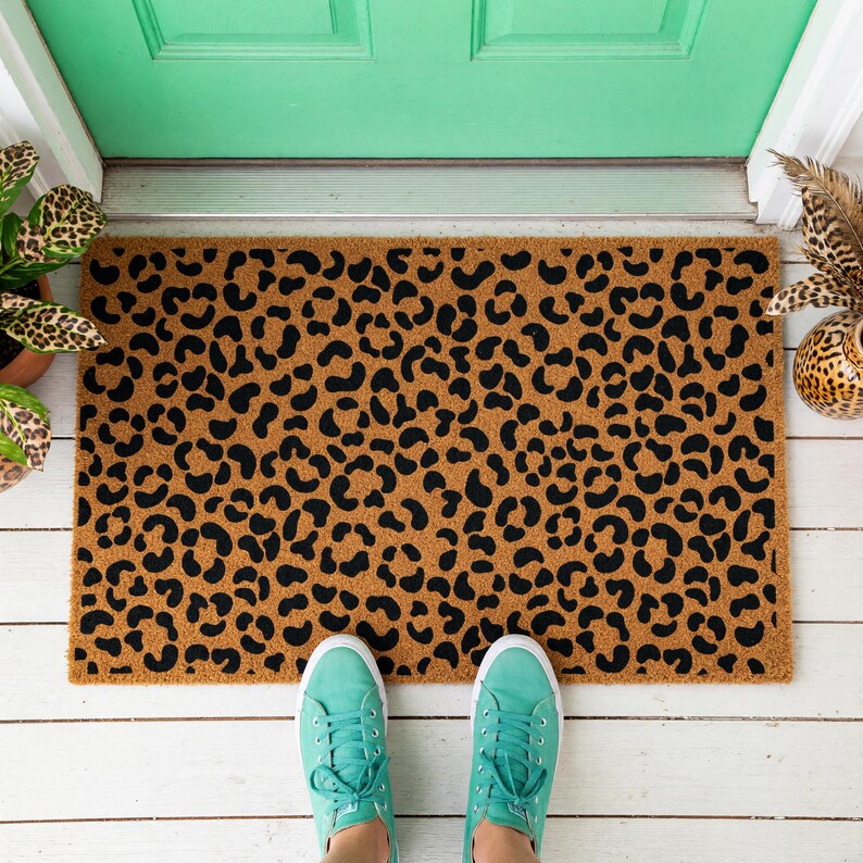 Leopard Print Doormat, Animal Print Mat, Spots Rug, Entry Decor 1613