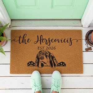 Personalized Doormat Family Name Est Welcome Dog Paw Print Mat 1163