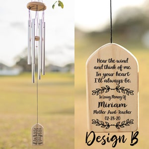 Personalized Wind Chimes Memorial Tribute In Loving Memory Of Wind Chime In Memory Of Remembrance Wind Chime image 10