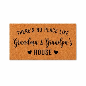 Grandma and Grandpa Welcome Mat, Coir Doormat for Birthday Christmas, Grandparents Day Gift image 2