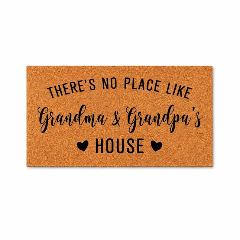 Grandma and Grandpa Welcome Mat, Coir Doormat for Birthday Christmas, Grandparents Day Gift image 2