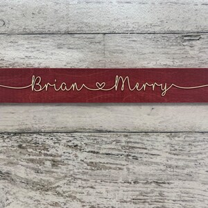 Personalized Couple Name Sign, Wedding Gift, Anniversary Gift, Custom Name Sign, Personalized Engagement Couple, Custom Wall Art image 9