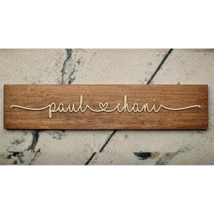 Personalized Couple Names with Heart Valentine's Day Gift - Rustic Personalized Sign - Rustic Wood Personalized Sign - Home Decor - Wedding