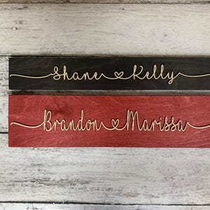 Personalized Couple Name Sign, Wedding Gift, Anniversary Gift, Custom Name Sign, Personalized Engagement Couple, Custom Wall Art image 4