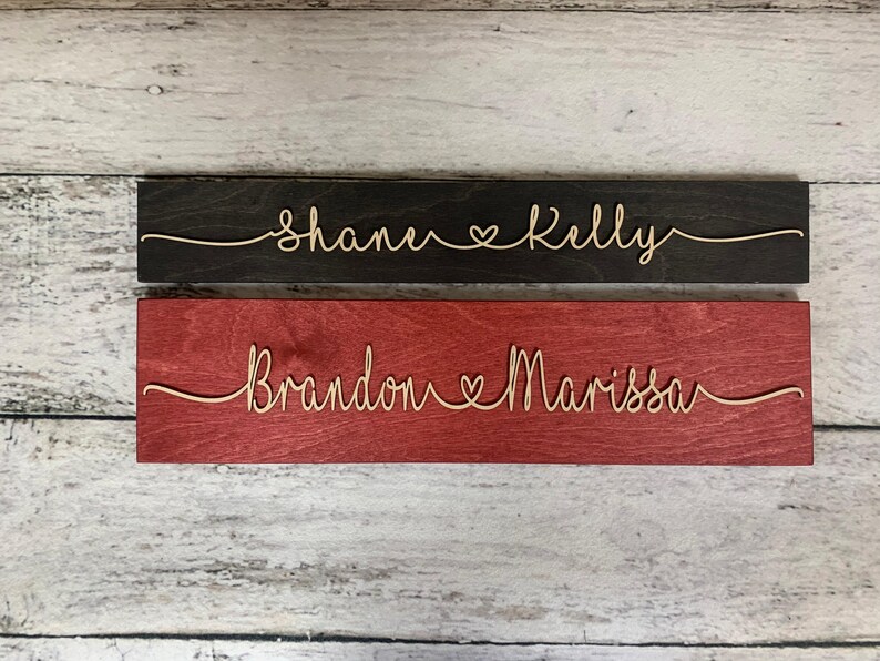 Personalized Couple Name Sign, Wedding Gift, Anniversary Gift, Custom Name Sign, Personalized Engagement Couple, Custom Wall Art image 4