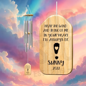 Wind Chimes - Rabbit Bunny Pet Personalized Memorial Gift Chime - Always in Your Heart Wind Chime - In Memory Pet Loss Bereavement Gift 7265