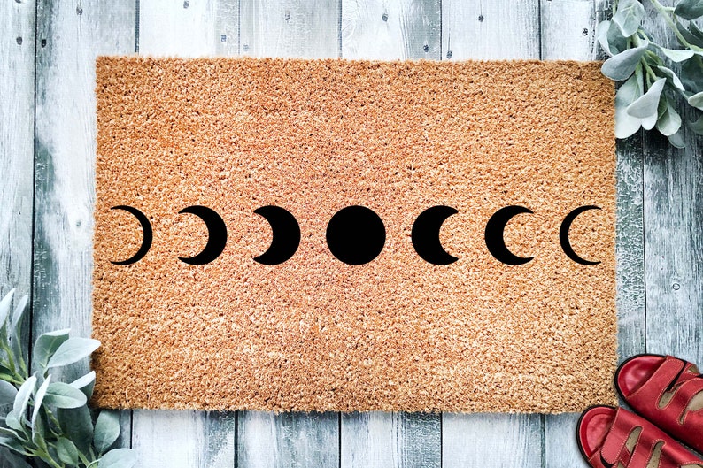 Doormat Moon Phases Door Mat Lunar Phases Space Doormat Welcome Mat Housewarming Gift New Home Closing Gift from Realtor 1725 image 4