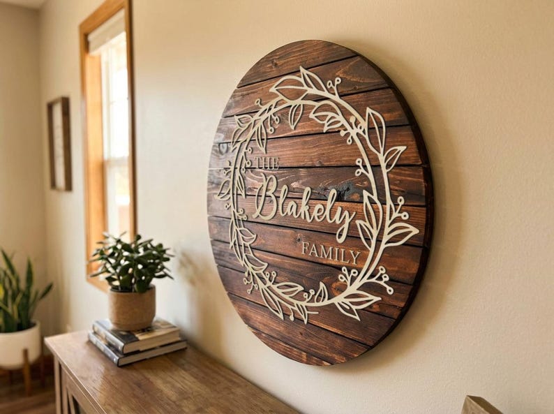 Personalized Family Name Sign, Custom Wood Sign, Housewarming Gift ...