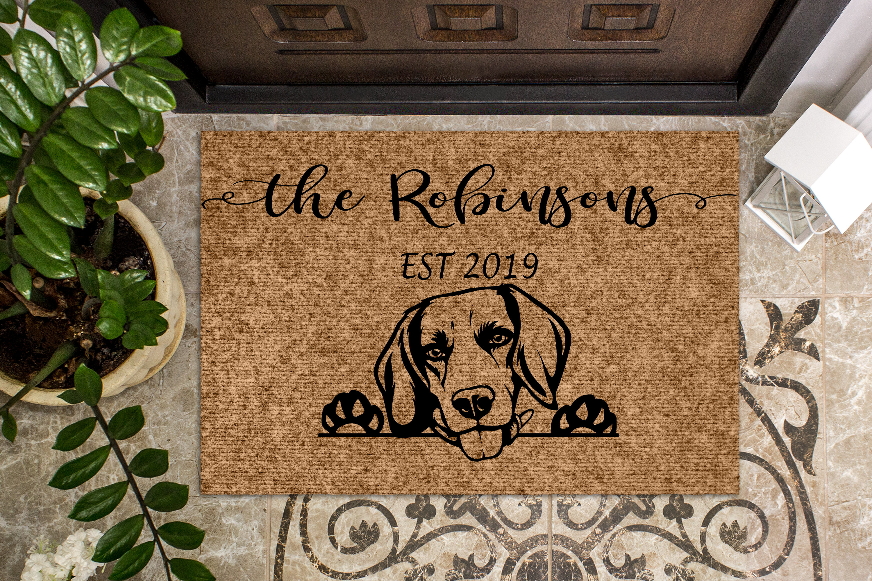 Beagle Dog Personalized Doormat Custom Doormat Etsy