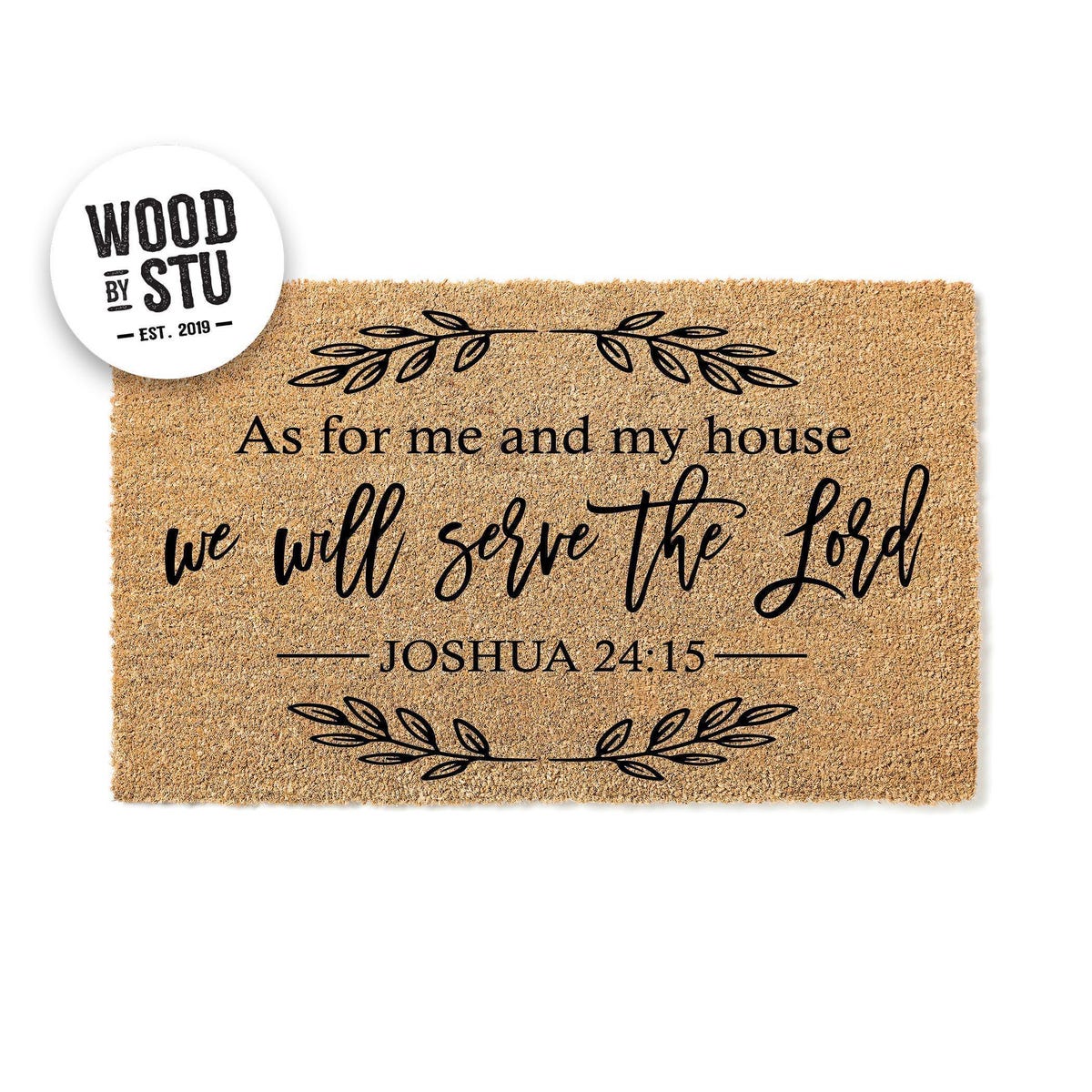 Doormat (Large 24" x 36") "As for Me and My House We Shall Serve the Lord" - Joshua 24:15 - Religious Doormat - Verse Welcome Mat - Door Mat - Christian 1365** - Etsy