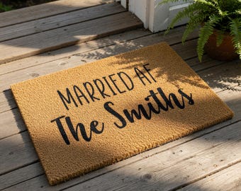 Personalized Wedding Doormat, Married AF Custom Door Mat, Newlywed Gift, Funny Doormats, Housewarming Gift, Welcome Mat For Couples